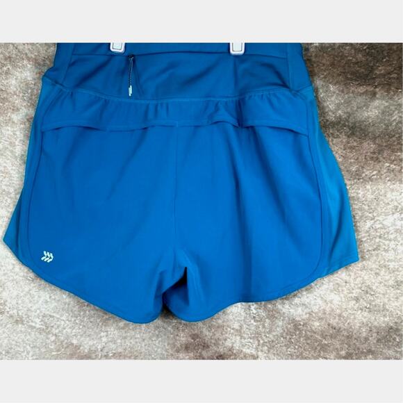 Athletic Back Zip Pocket Elastic Waist Logo All in Motion Shorts Teal size S - Picture 7 of 11